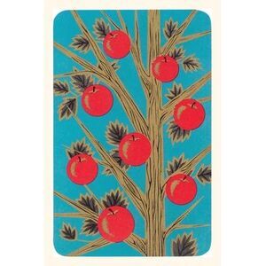 Vintage Journal Stylized Apples on Tree -- Found Image Press